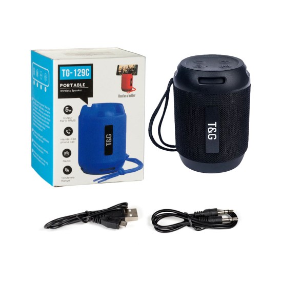 T&G MINI WATERPROOF WIRELESS BLUETOOTH SPEAKER TG-129C FM/TF/AUX/USB 400MAH BLACK T&G MINI WATERPROOF WIRELESS BLUETOOTH SPEAKER TG-129C FM/TF/AUX/USB 400MAH BLACK